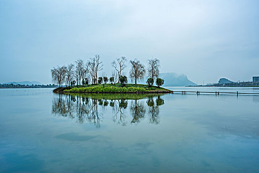 杭州西湖自然风光水墨湘湖
