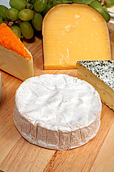 蓝色,蓝纹奶酪,奶酪,法国,软,乳脂,脂肪,美食,美味,饮食,药草,楔形