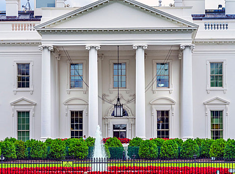 白宫,门,红花,吊灯,宾夕法尼亚,华盛顿特区