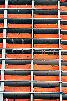 橙色,安全,屏障,地面,新建筑,建筑