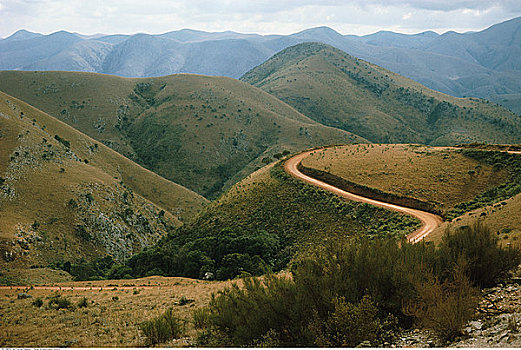 弯路,山,东德兰士瓦省,南非
