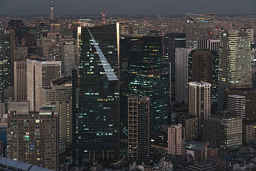 日本东京市区夜景俯瞰