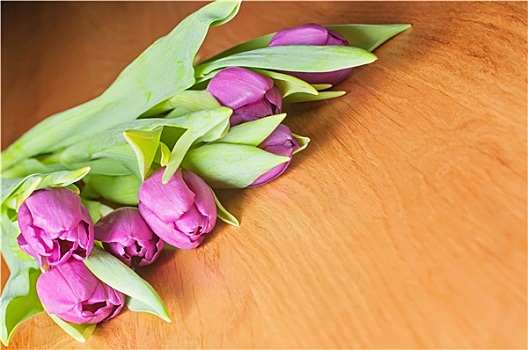 紫罗兰,郁金香,桌子