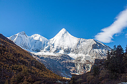 稻城亚丁风光仙乃日雪山