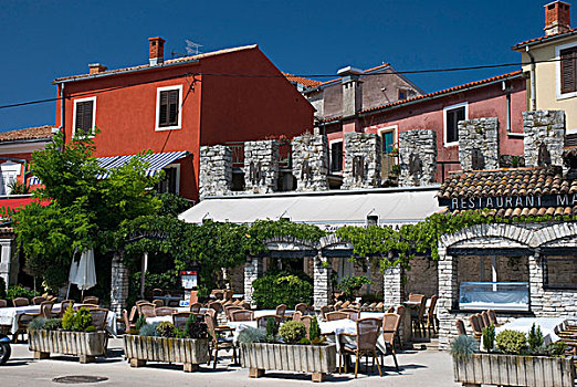 餐馆,历史,城镇,伊斯特利亚,克罗地亚,欧洲