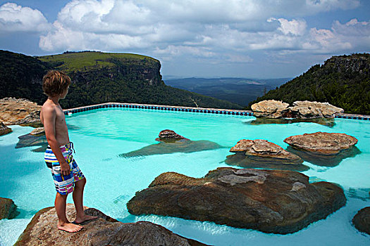游泳池,全景,休息,露营,悬崖,南非