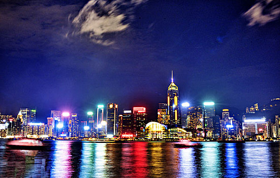 香港,维多利亚港,霓虹,夜景
