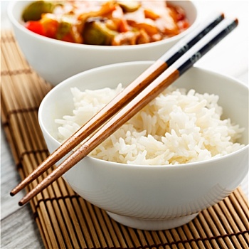 稻米,米饭,碗
