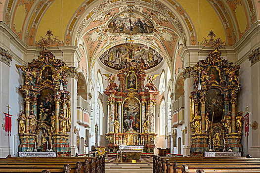 教堂高坛,加米施帕藤基兴,地区,陆地,上巴伐利亚,巴伐利亚,德国,欧洲