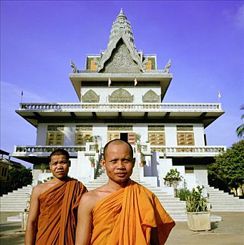 柬埔寨,金边,僧侣,寺院