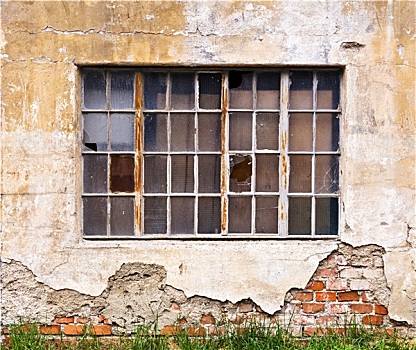 老,建筑,窗户