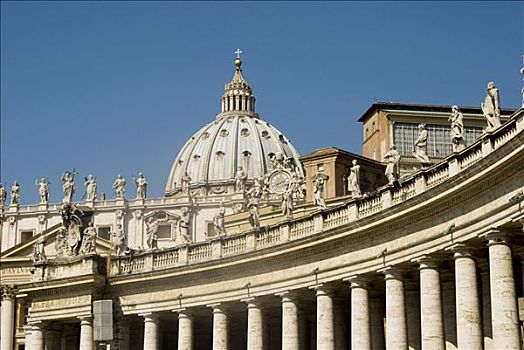 柱廊,地点,神圣,圆顶,大教堂,罗马,梵蒂冈,意大利