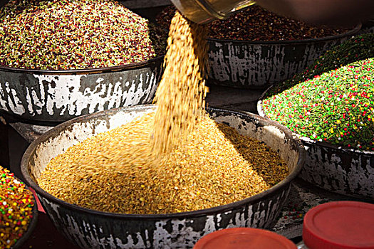 食物,市场货摊,阿默达巴德,古吉拉特,印度