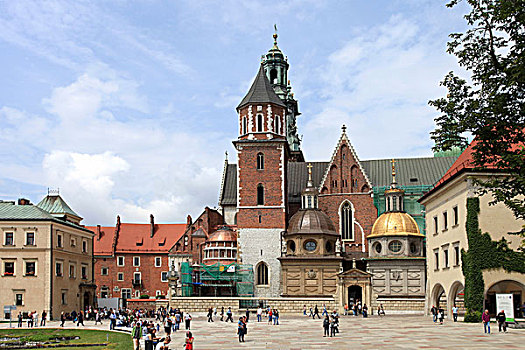 大教堂,风景,棱堡,克拉科夫,小波兰省,波兰,欧洲