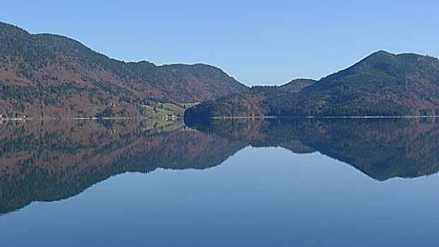 瓦尔幸湖,秋天,上巴伐利亚,德国