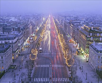巴黎,道路,香榭丽舍大街,圣诞节