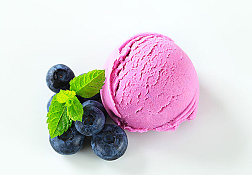 水果冰淇淋,新鲜,蓝莓