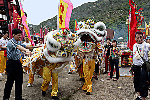 狮子,跳舞,节日,香港