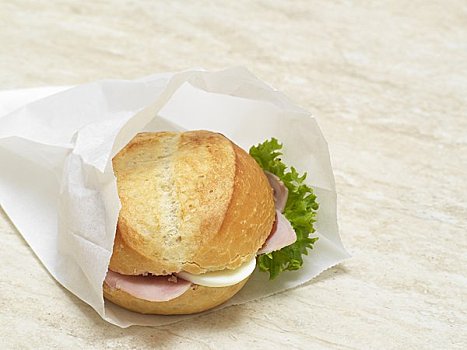 三明治,纸袋