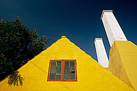 丹麦,黄色,建筑外观
