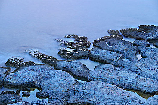 石头,海岸,海洋,黄昏,地中海,罗讷河口省,法国