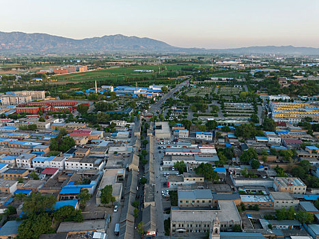 山西省忻州市忻州古城航拍图片
