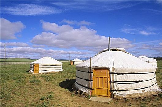 蒙古,传统,游牧,家,公寓,草,乡村