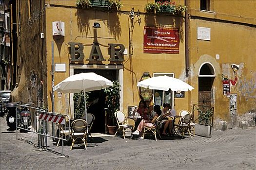 平台,遮阳伞,特拉斯特维莱,地区,罗马,意大利,欧洲