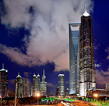 夜上海-上海浦东现代建筑群