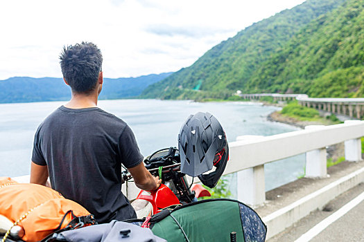 摩托车手,冲浪板,摩托车,菲律宾