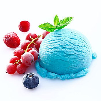 蓝莓,冰激凌,凉,红色,水果