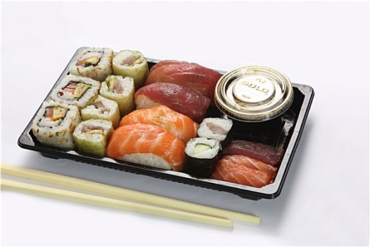 盘子,寿司,筷子,亚洲,酱油,白色背景,背景