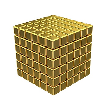 金色,立方体