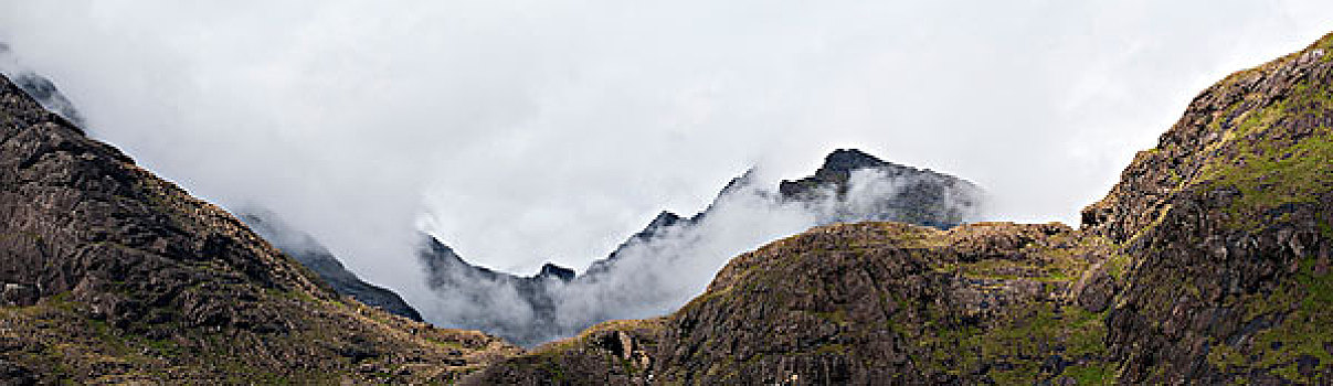 顶峰,库林丘陵,后面,斯凯岛,苏格兰,英国,欧洲