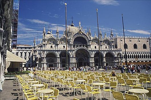 游客,正面,大教堂,威尼斯,威尼托,意大利