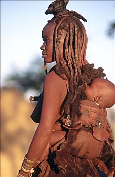 辛巴族,妻子,婴儿,考科韦尔德,纳米比亚