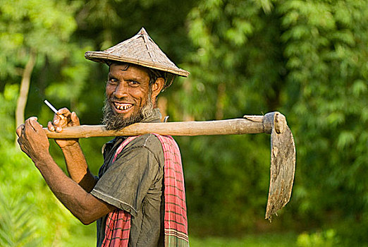 头像,农民,孟加拉,六月,2007年