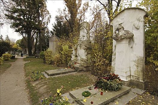墓穴,中心,墓地,维也纳,奥地利