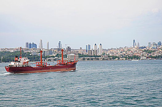 油轮,博斯普鲁斯海峡,老城,伊斯坦布尔,土耳其,欧洲