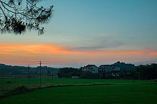 夕阳下的田野