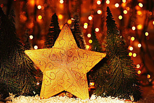 圣诞树,星,装饰