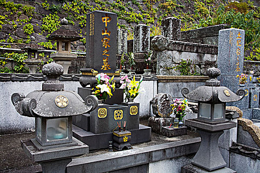 山坡,墓地,靠近,纪念,长崎,九州地区,日本