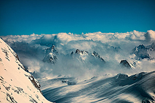 云,雪山,顶峰,阿尔卑斯山,瑞士