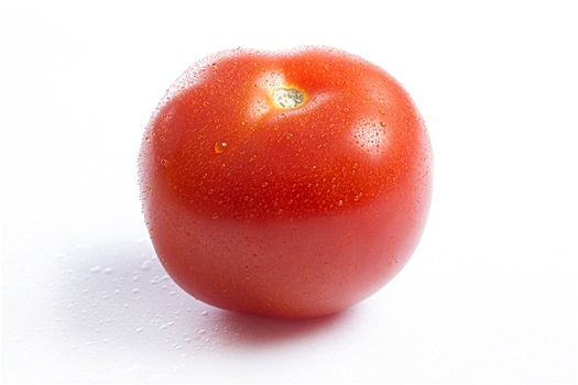 一个,红色,西红柿,白色背景