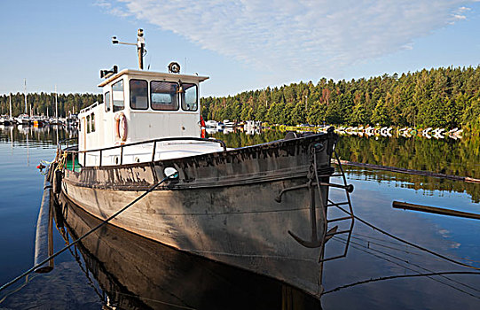 渔船,停泊,港口,芬兰