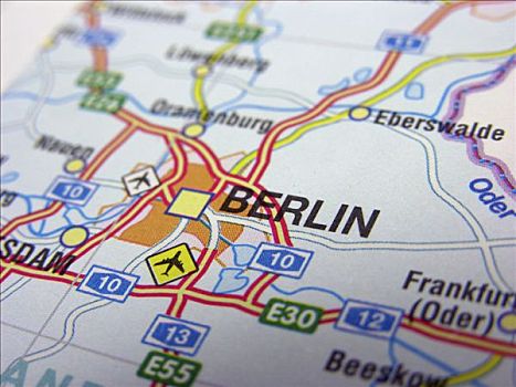 地图,柏林,围绕,区域