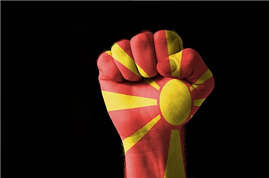拳头,涂绘,彩色,马其顿,旗帜