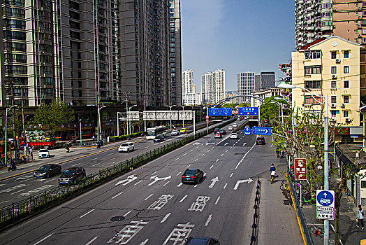 上海市,马路,机动车道