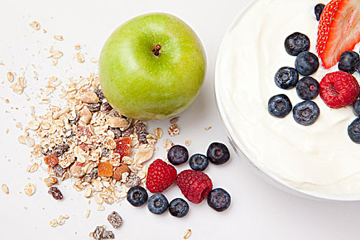 健康饮食,水果,白色背景