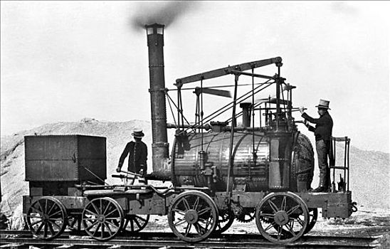 历史,照片,一个,蒸汽机